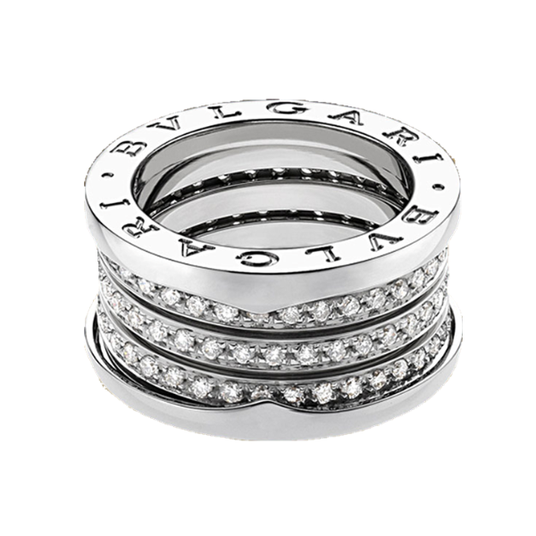 Bvlgari B.ZERO1 4-band ring in 18kt white gold w/ Pave Diamonds – eLux