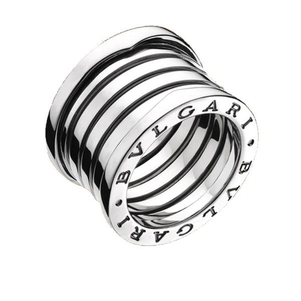 Bvlgari B.ZERO1 5-band ring in 18 kt white gold.