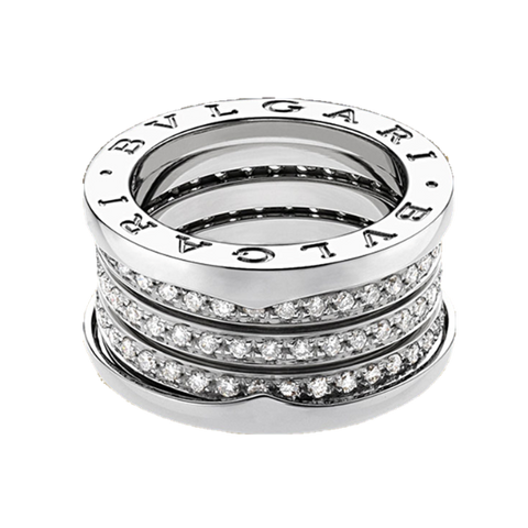 Bvlgari B.ZERO1 4-band ring in 18kt white gold w/ Pave Diamonds