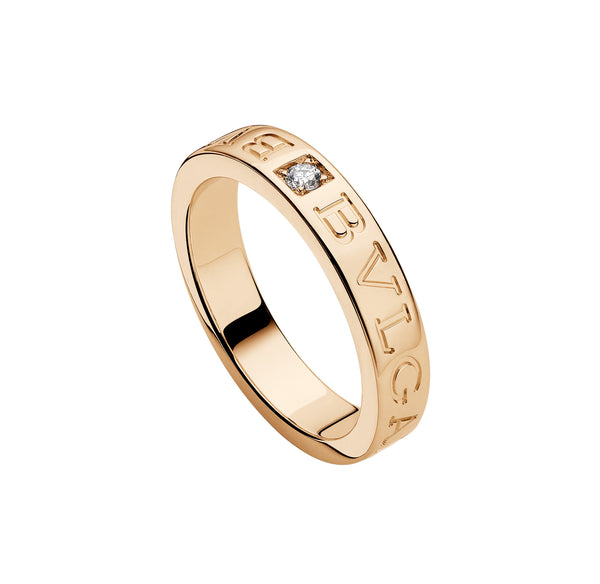 Bvlgari "BVLGARI BVLGARI" Ring In 18 kt Pink Gold With Diamond