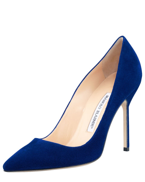 Manolo Blahnik BB Suede Point-Toe Pumps