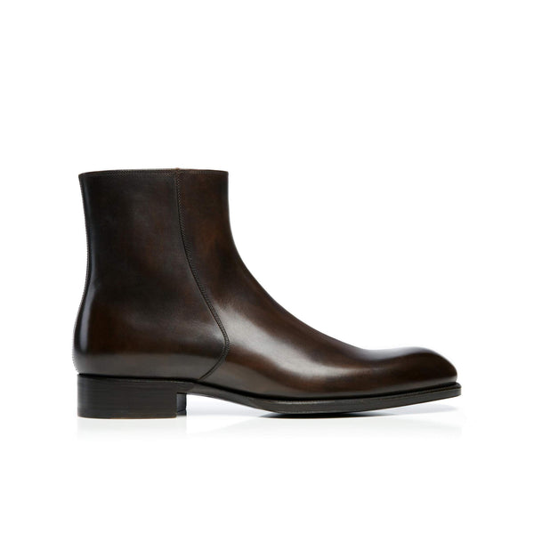 Tom Ford Edward Burnished Leather Zip Chelsea Boot