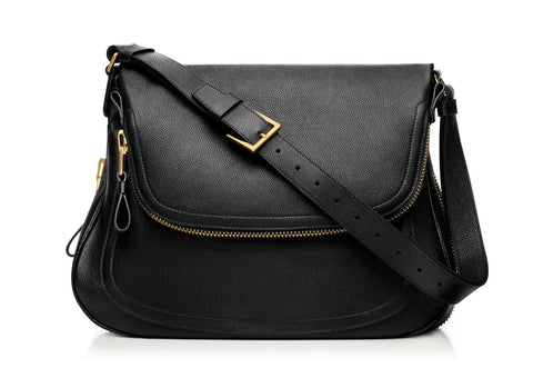 Tom Ford Jennifer Black Large Leather Adjustable Strap Shoulder Bag