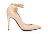 Tom Ford Ankle Strap Nude Patent Leather Pump w/ Lock