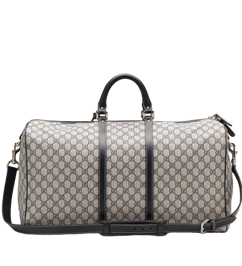 Small duffle bag with tonal Double G in black leather | GUCCI® US