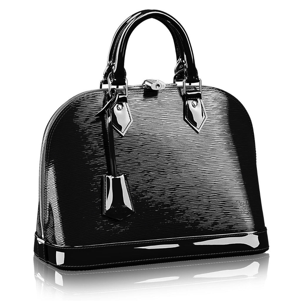 Louis Vuitton Alma Pm Patent Leather Handbag in Black