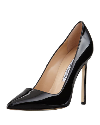 Manolo Blahnik BB Patent Leather Point-Toe Pumps